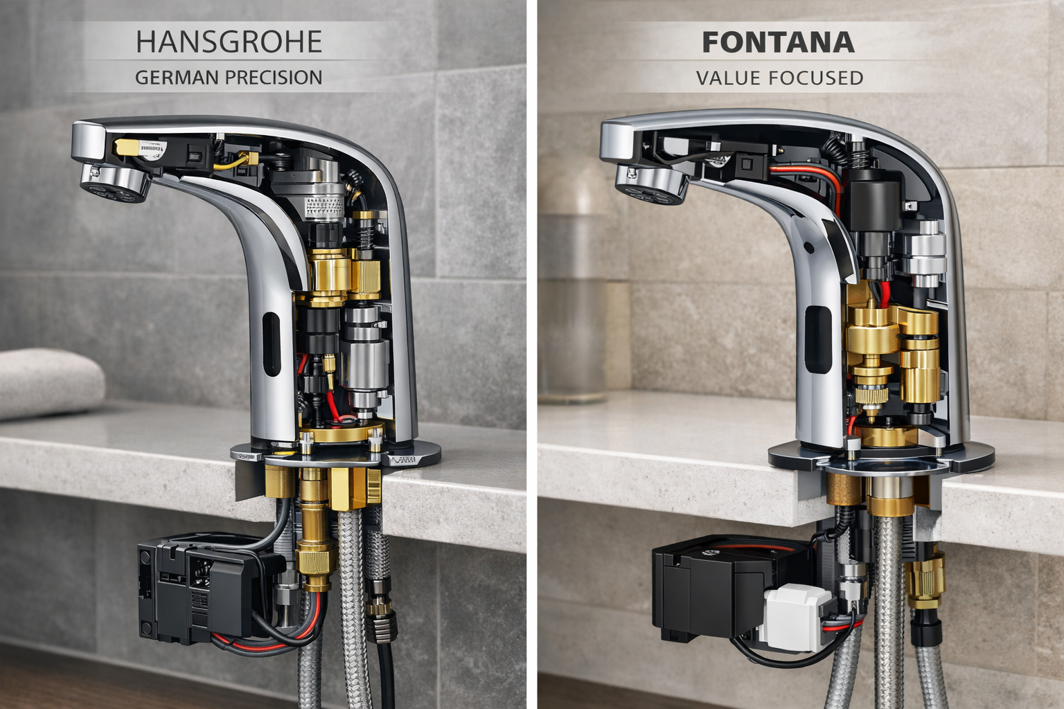 Comparison of Hansgrohe German precision versus Fontana value-focused solutions